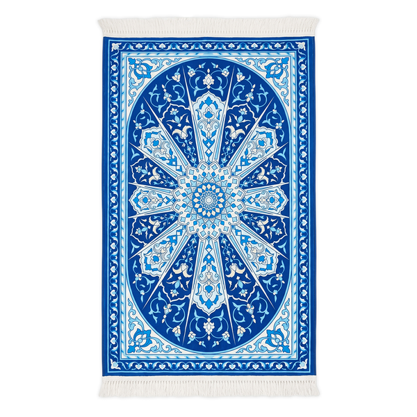 Azure Rosette Padded Prayer Mat