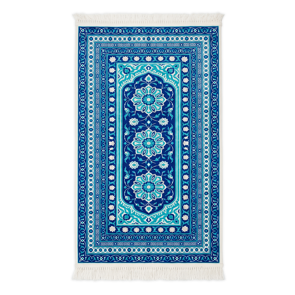 Ottoman Blue Padded Prayer Mat
