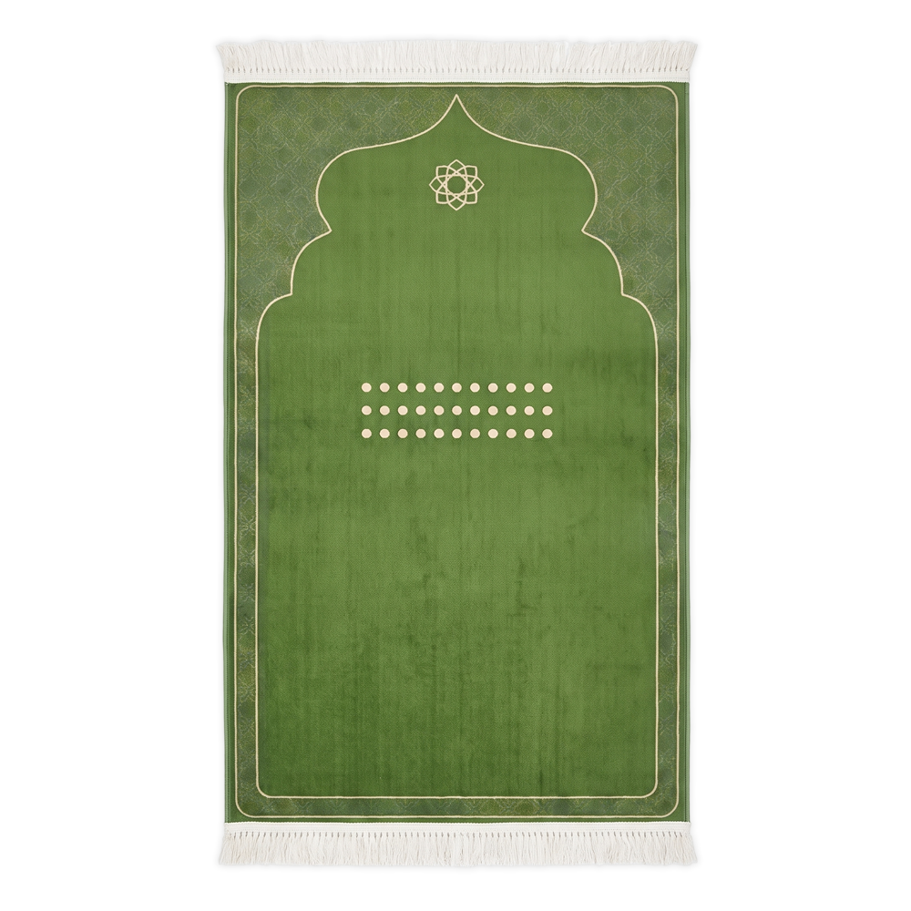 Olive Tasbih Padded Prayer Mat