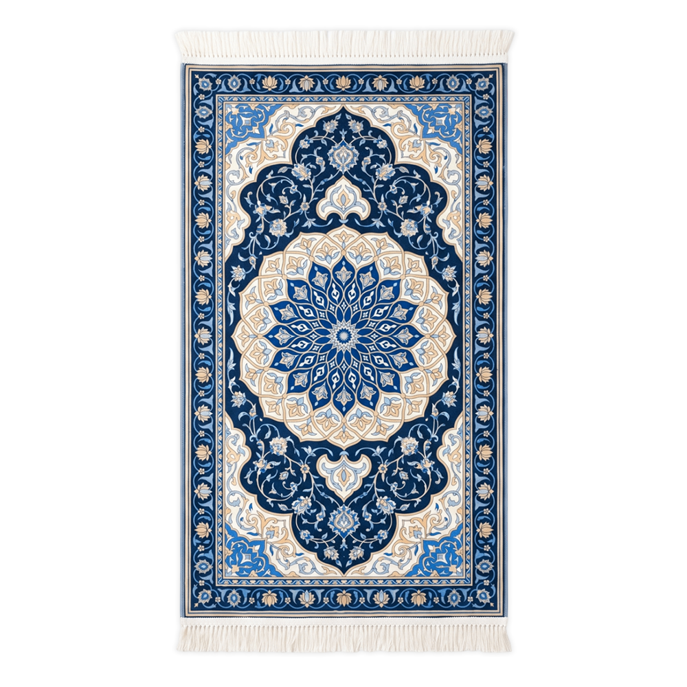 Azure Medallion Padded Prayer Mat