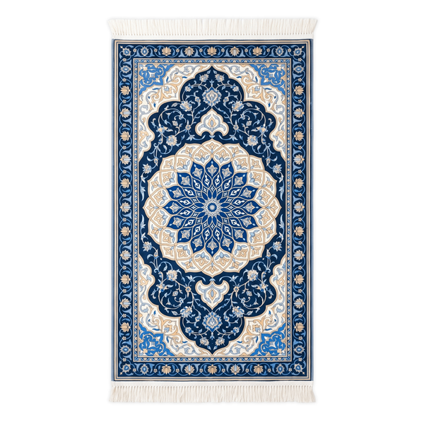 Azure Medallion Padded Prayer Mat