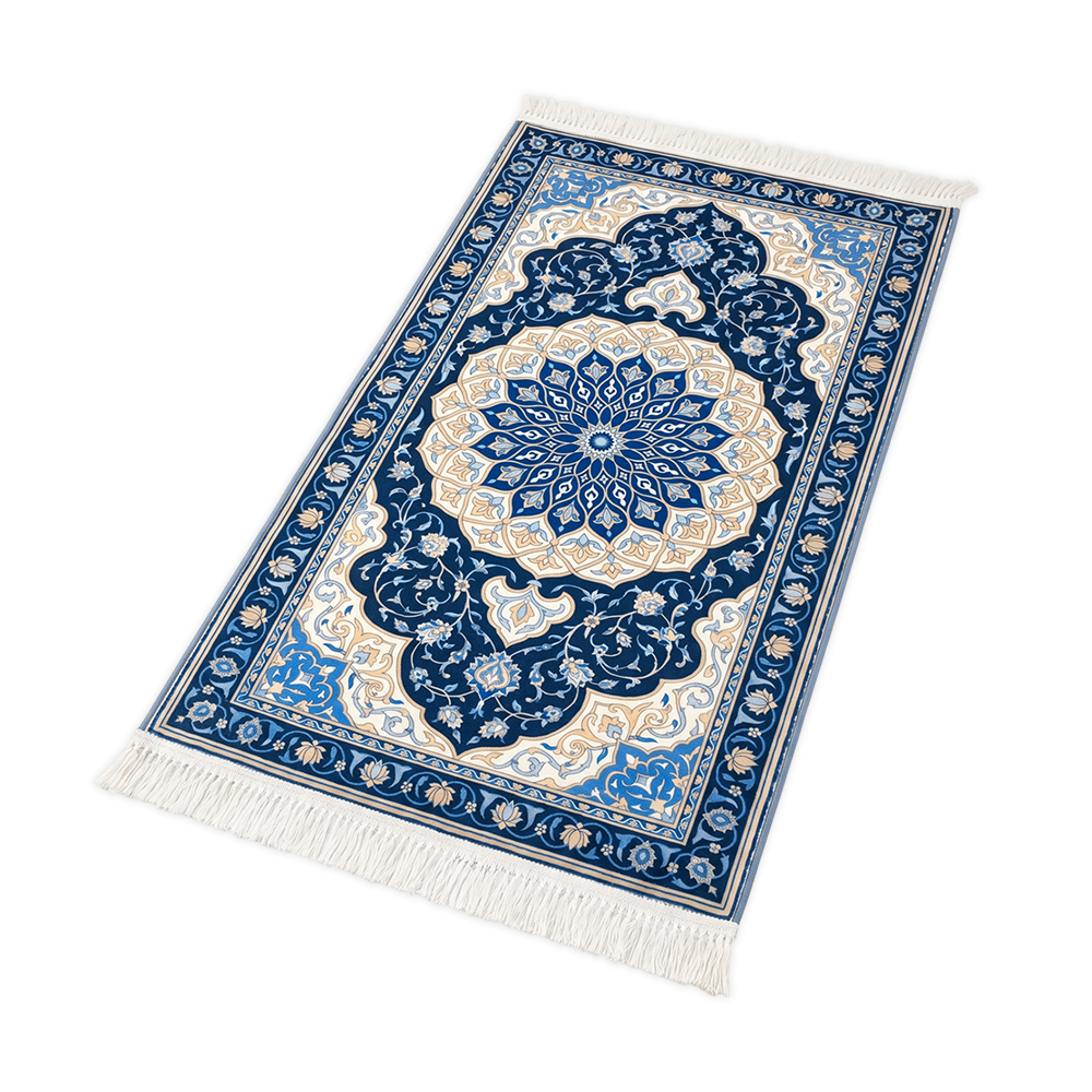 Azure Medallion Padded Prayer Mat