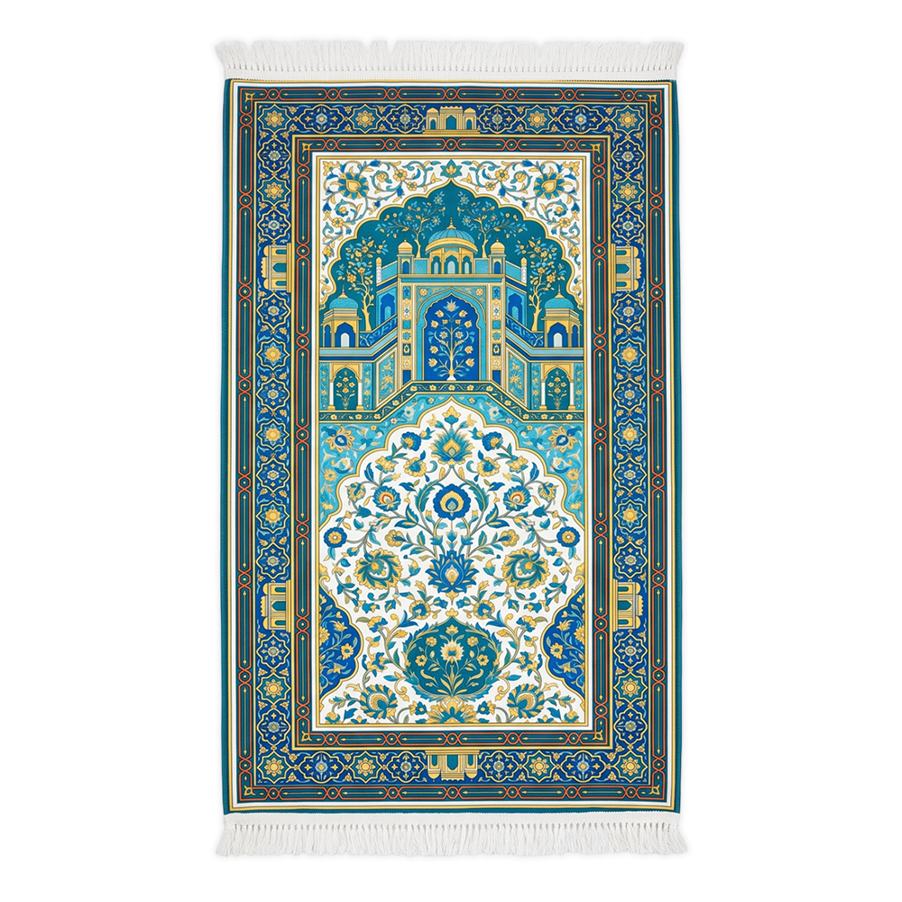 Madinah Azure Padded Prayer Mat