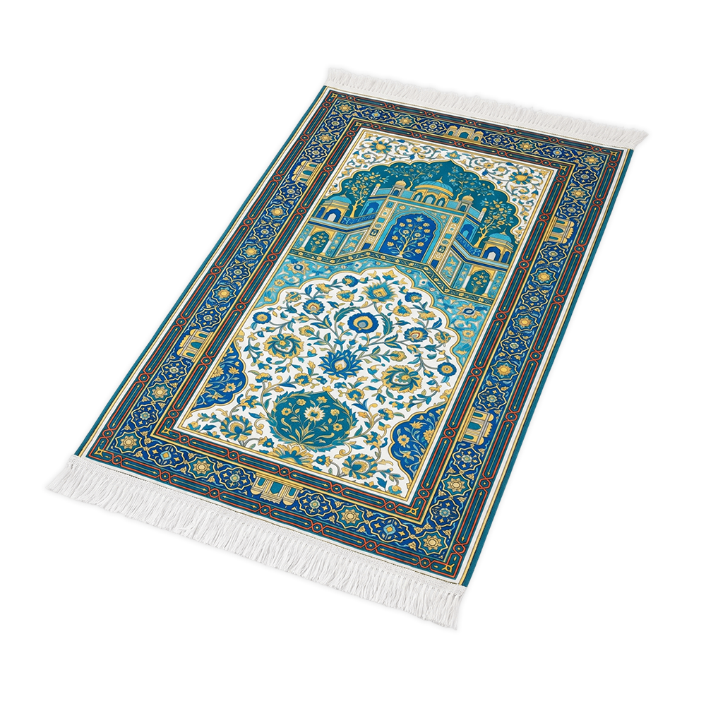 Madinah Azure Padded Prayer Mat