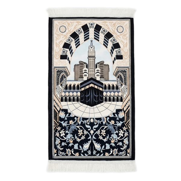Floral Kaaba  Padded Prayer Mat