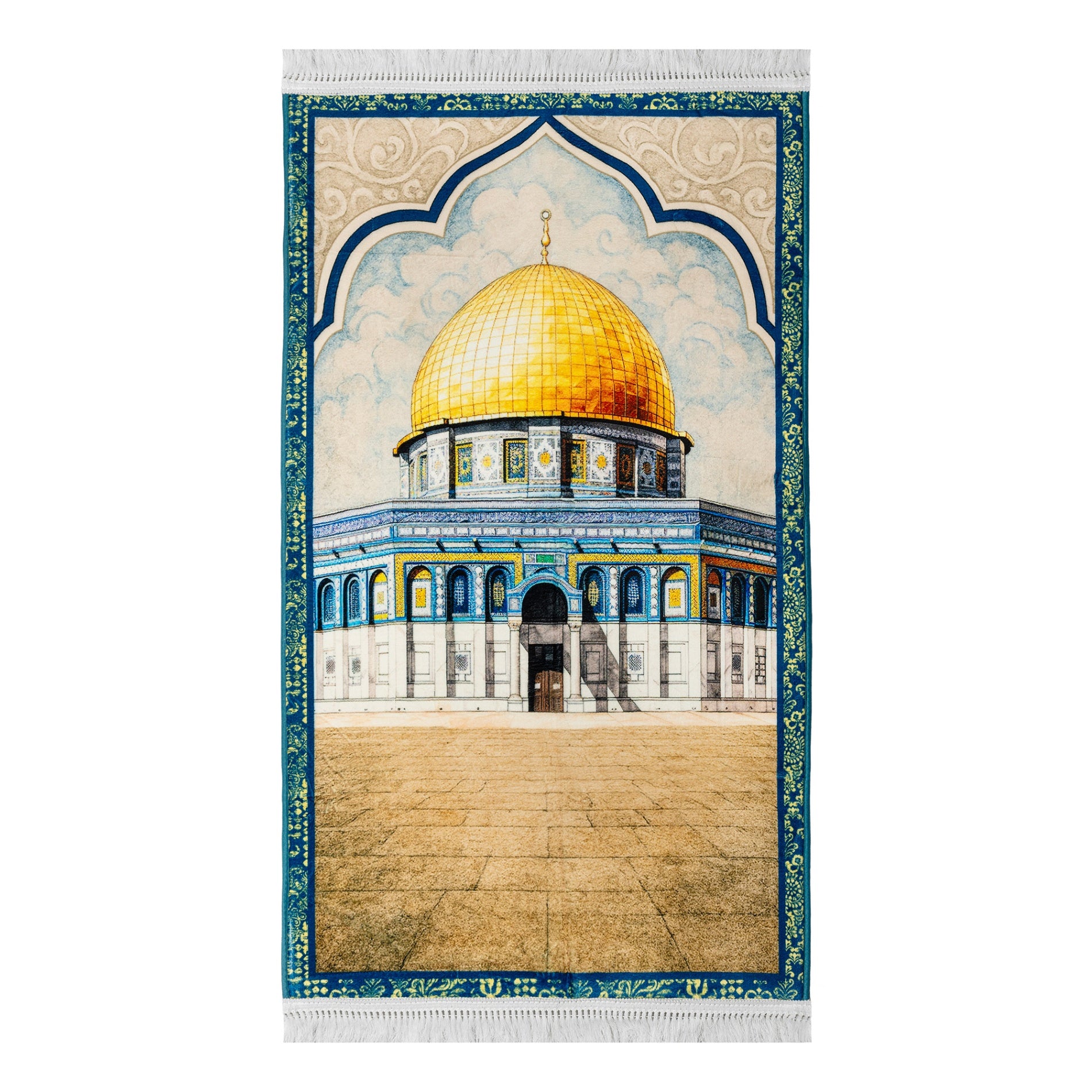 Al Aqsa WaterColour  Padded Prayer Mat