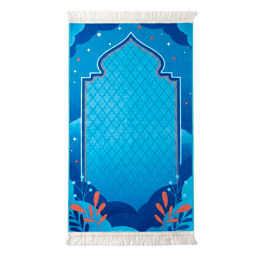 Azure Bloom Kids Padded Prayer Mat