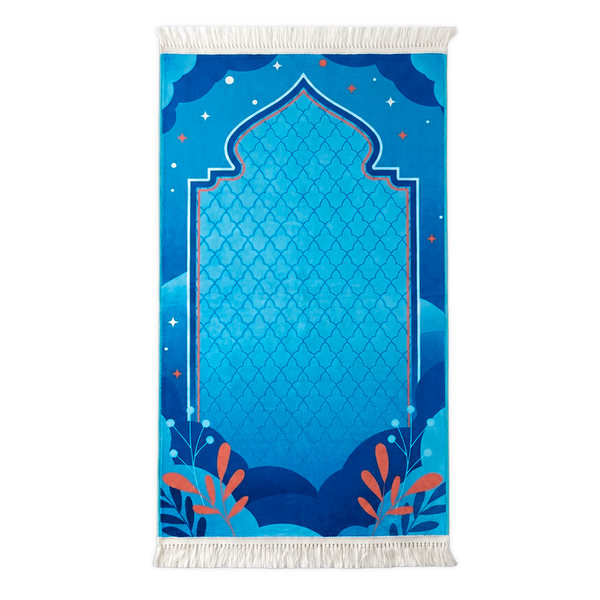 Azure Bloom Kids Padded Prayer Mat