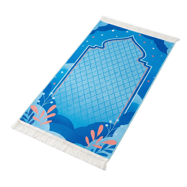 Azure Bloom Kids Padded Prayer Mat