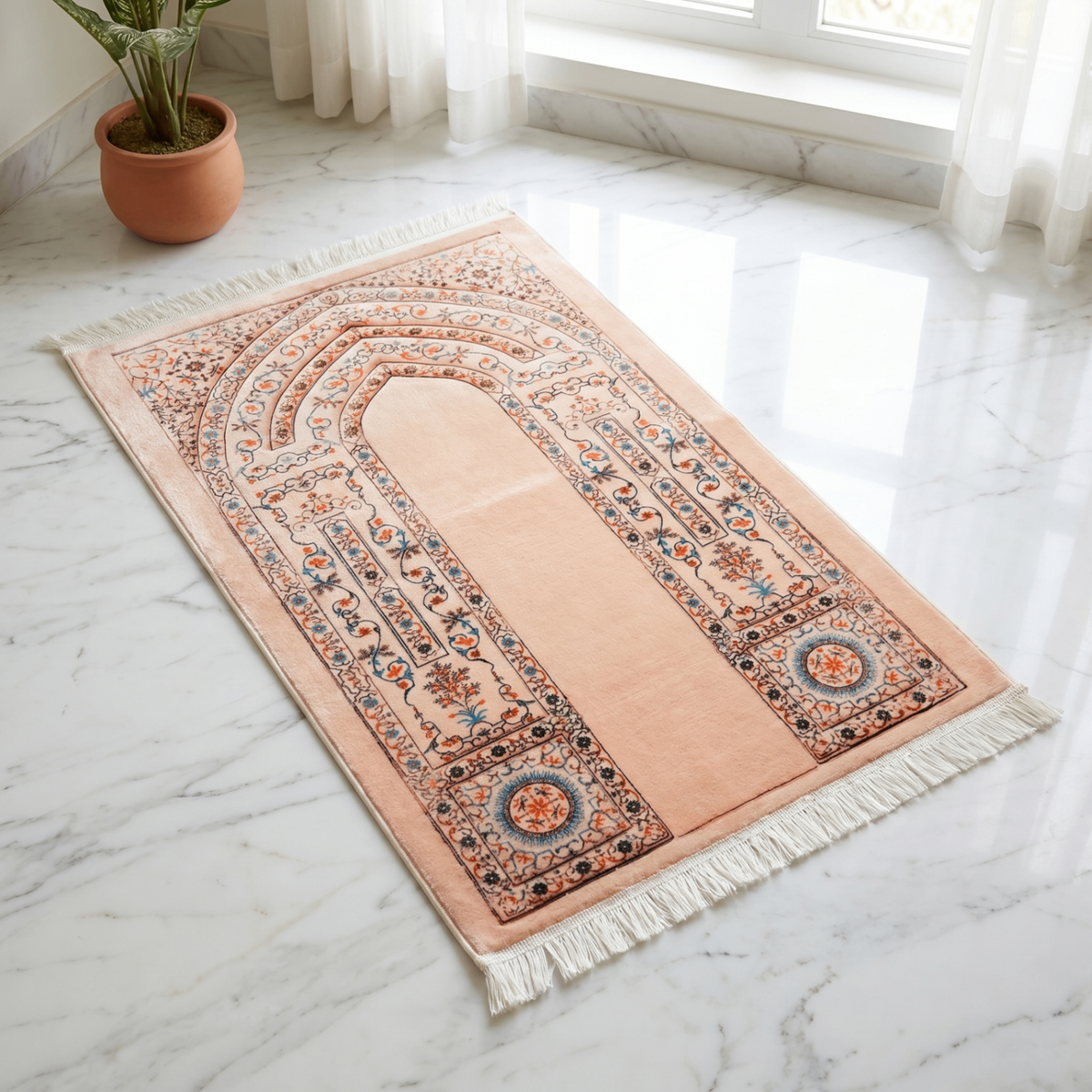 Blush Mihrab Velvet Non-Padded