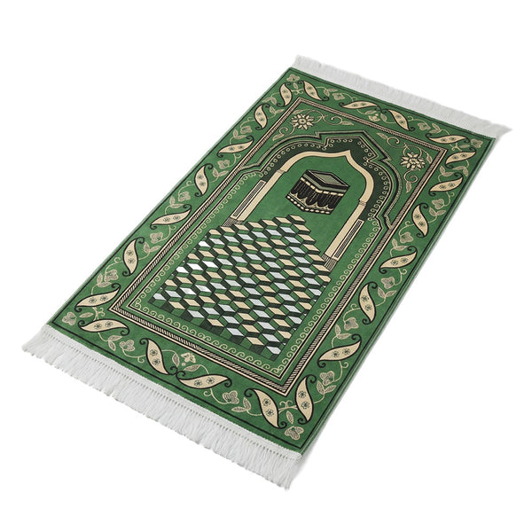 Imperial Green Kaaba Padded Prayer Mat