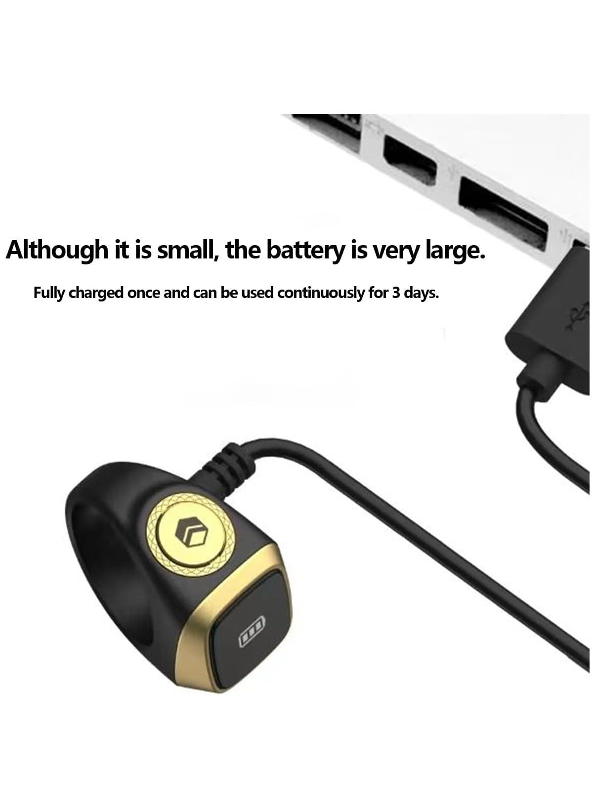 ZIKR Smart Ring – White Digital Tasbih