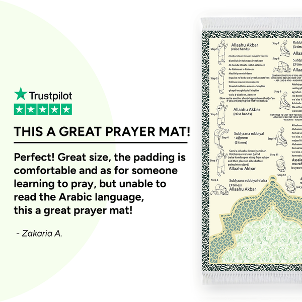 Step-by-Step Phonetic Salah Padded Prayer Mat