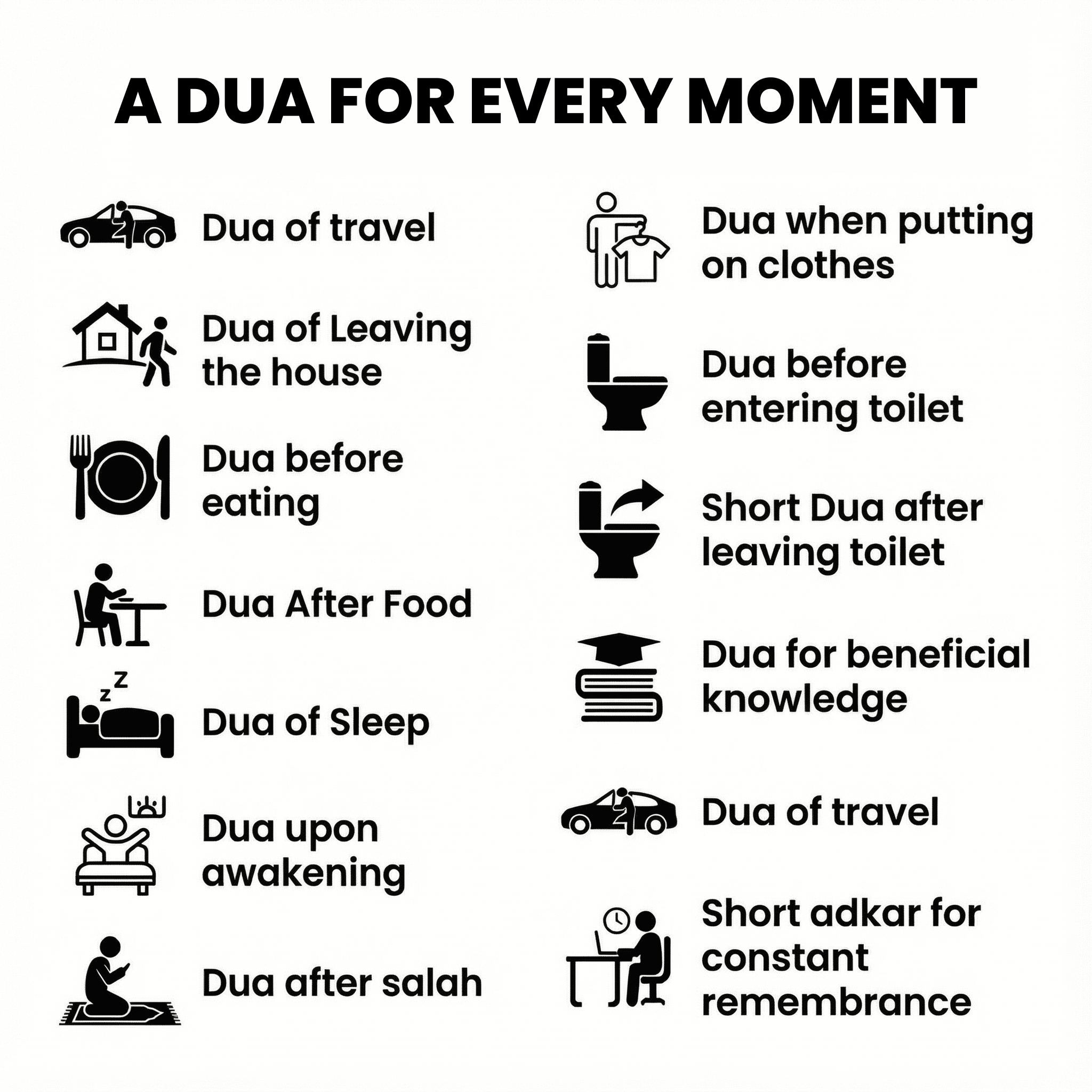 Set of 13 Duaa Transparent Stickers