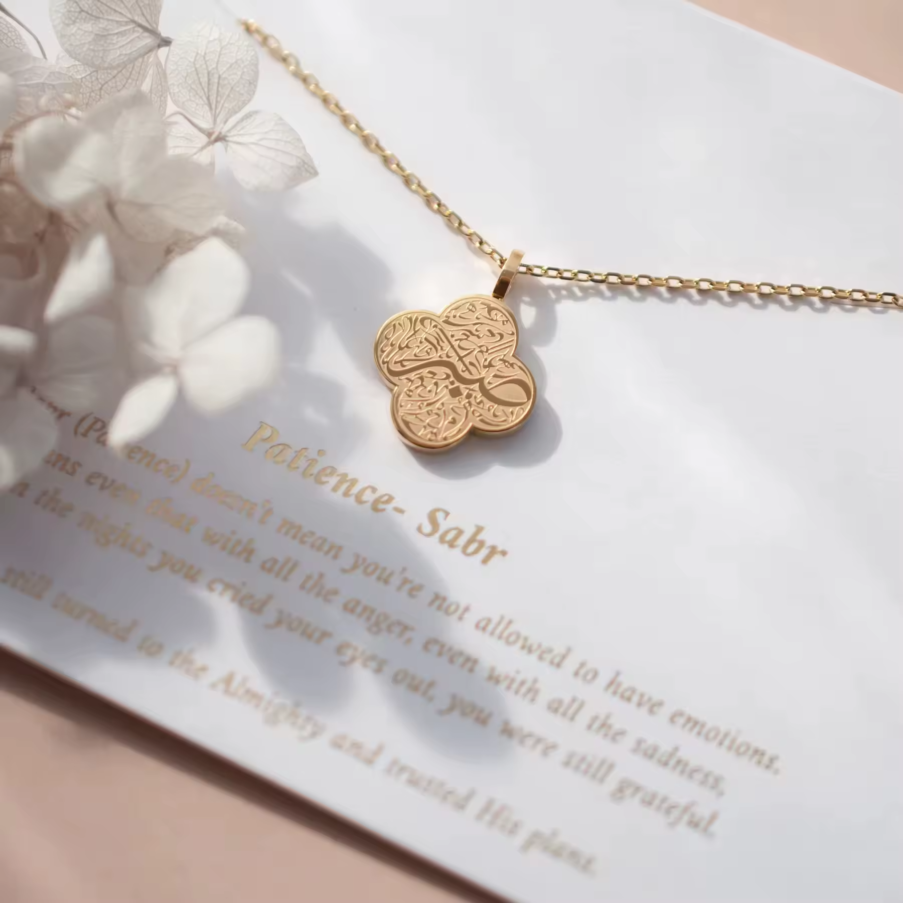 18K Gold Plated Islamic Calligraphy Necklace