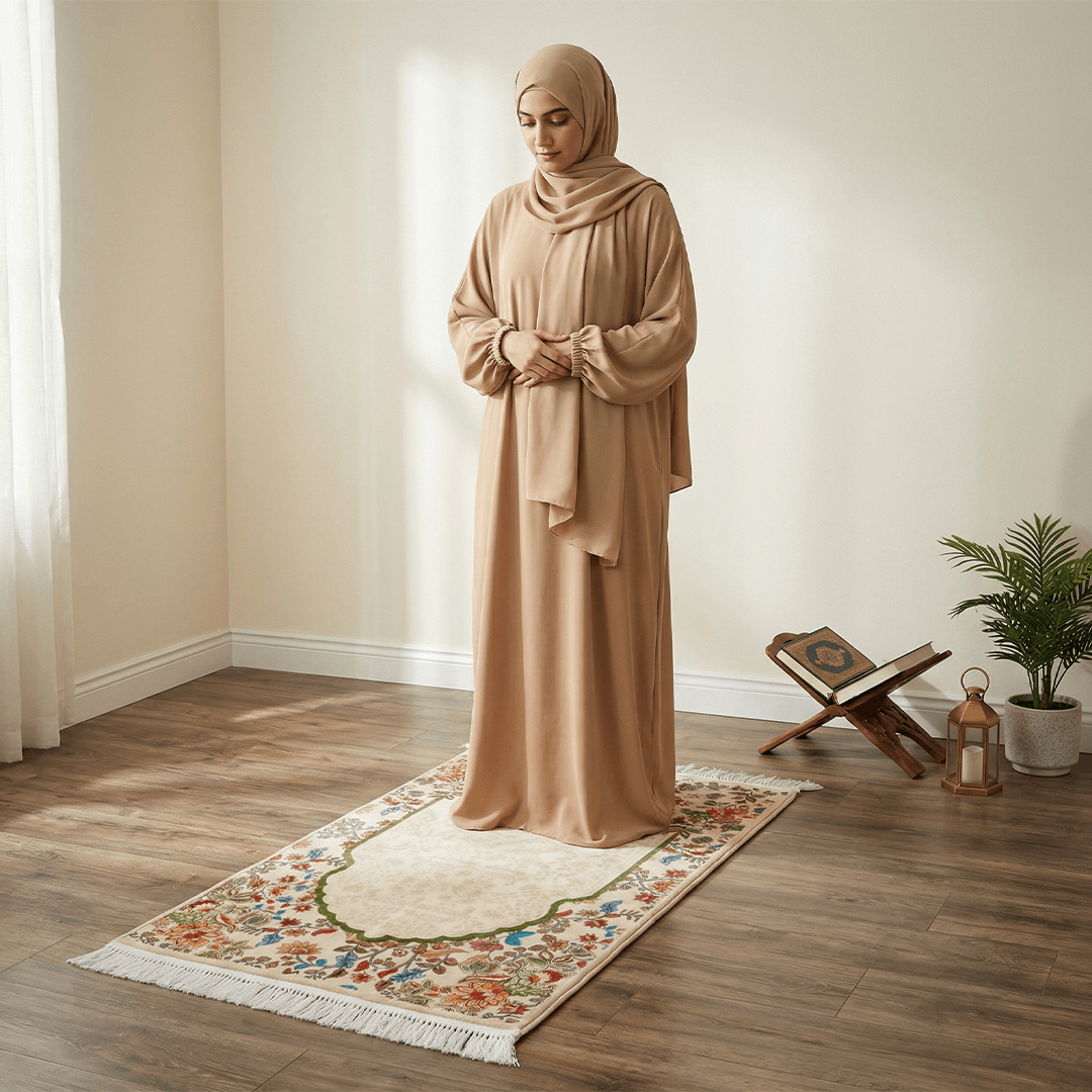 Çocuklar ve Yetişkinler İçin Mütevazı Namazlık Jilbab Takımı