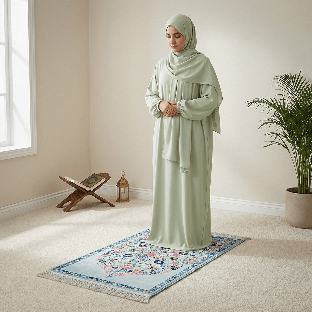 Çocuklar ve Yetişkinler İçin Mütevazı Namazlık Jilbab Takımı