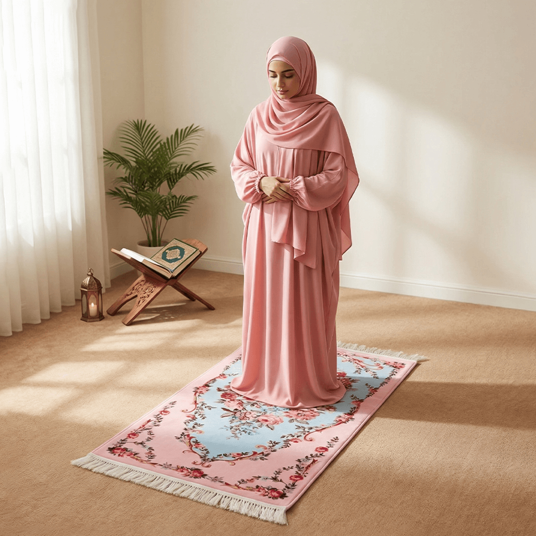 Çocuklar ve Yetişkinler İçin Mütevazı Namazlık Jilbab Takımı