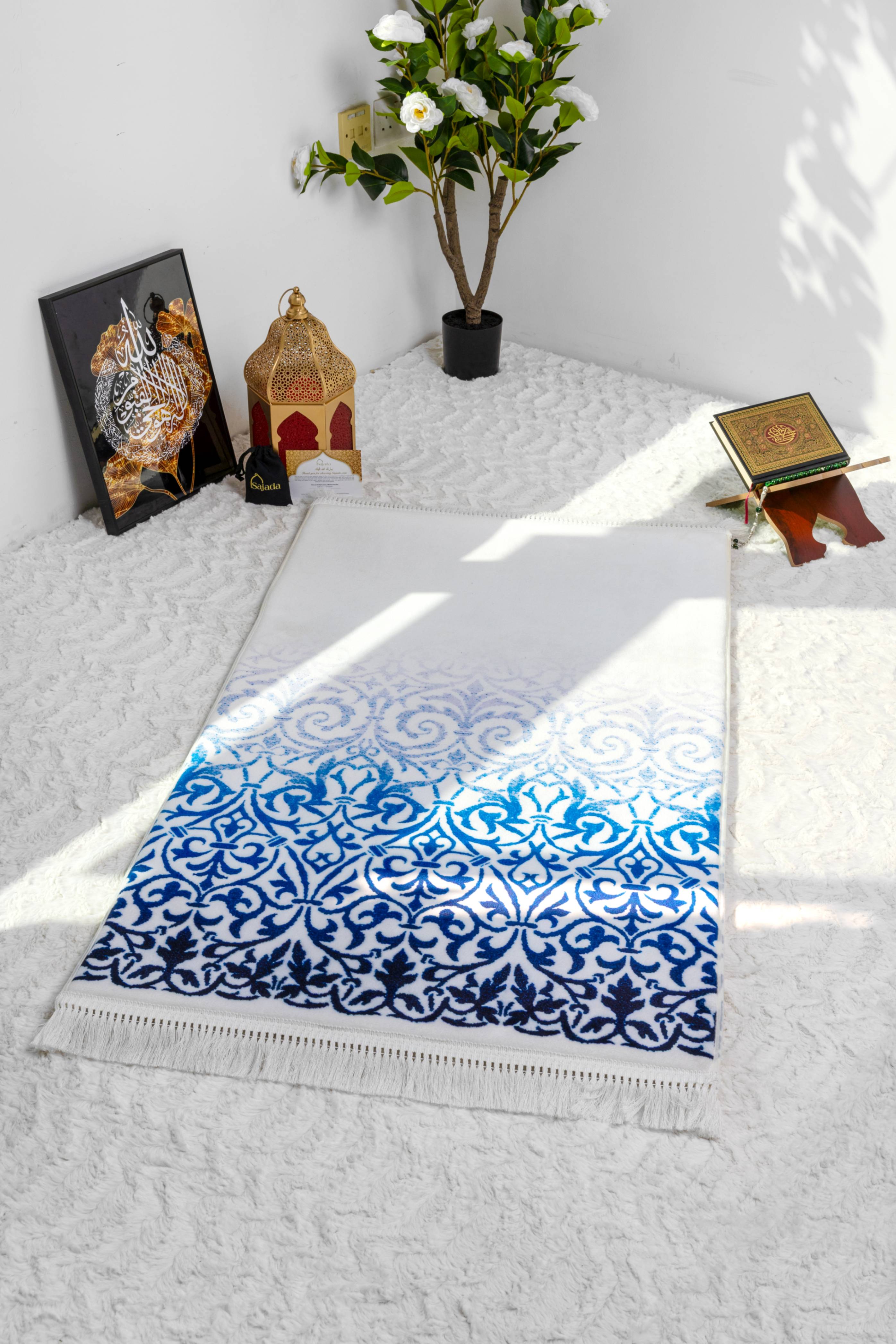Safa Blue Padded Prayer Mat