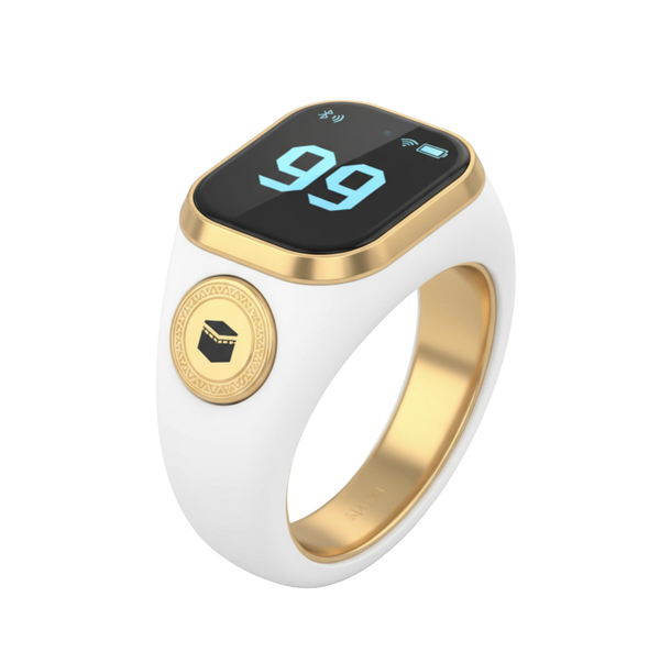 ZIKR Smart Ring – White Digital Tasbih