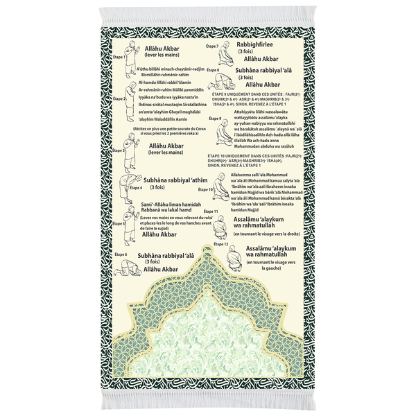 Step-by-Step Phonetic Salah Padded Prayer Mat