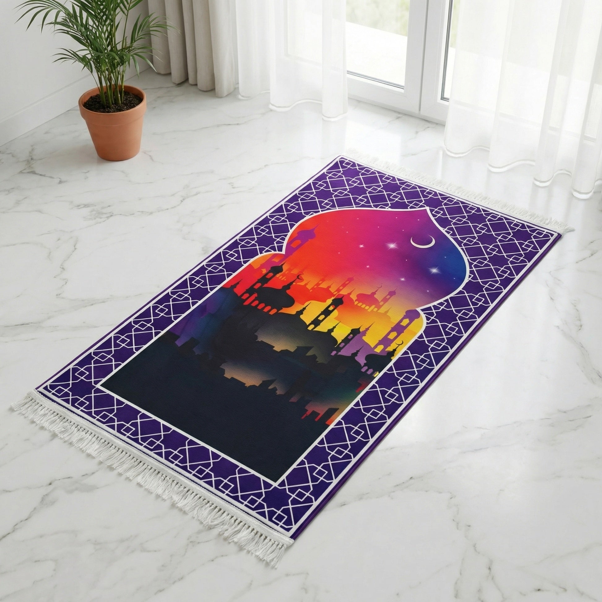 Sunset Minaret Padded Prayer Mat