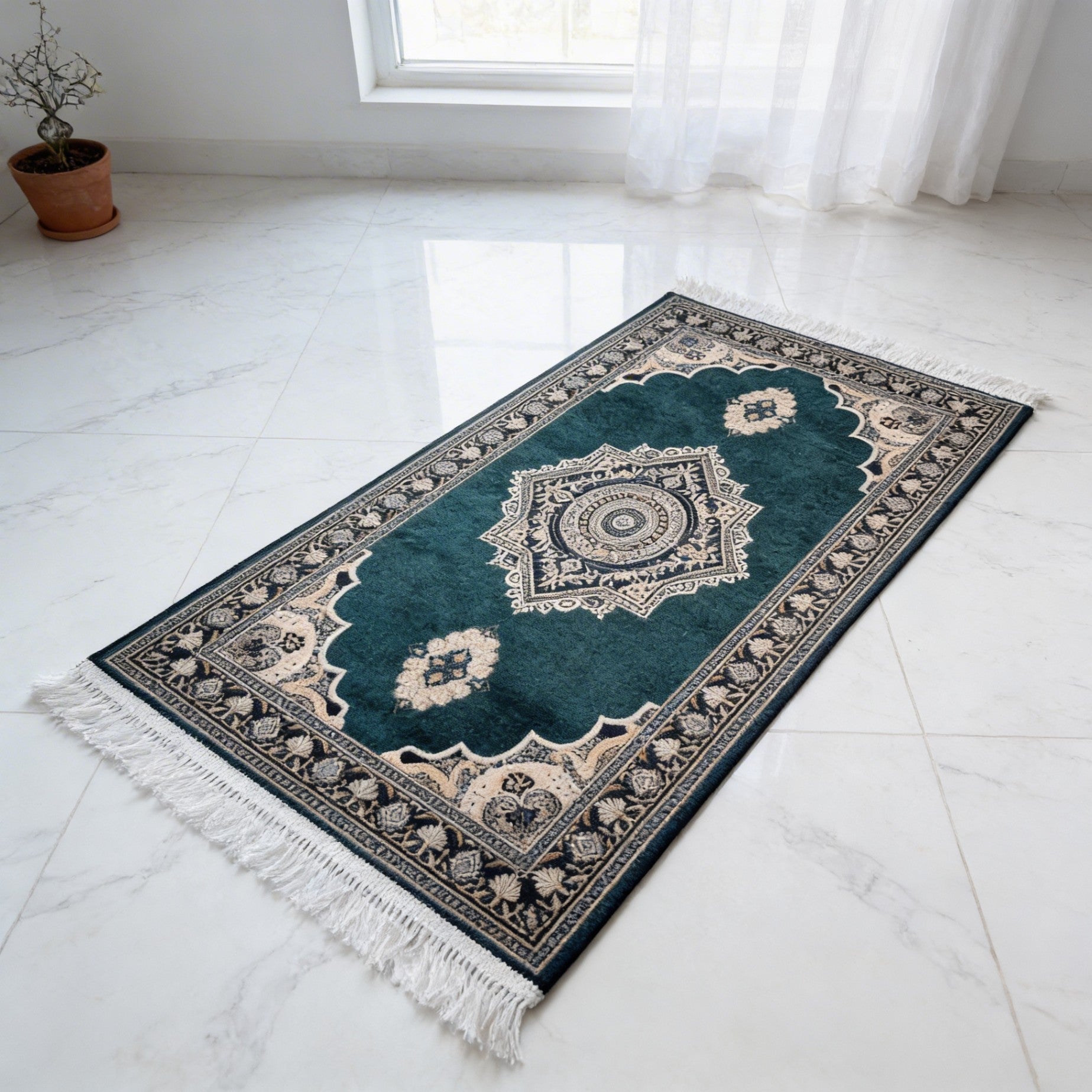 Tapis De Prière Vert - Polyester - Neuf Sans étiquette - Format Standard