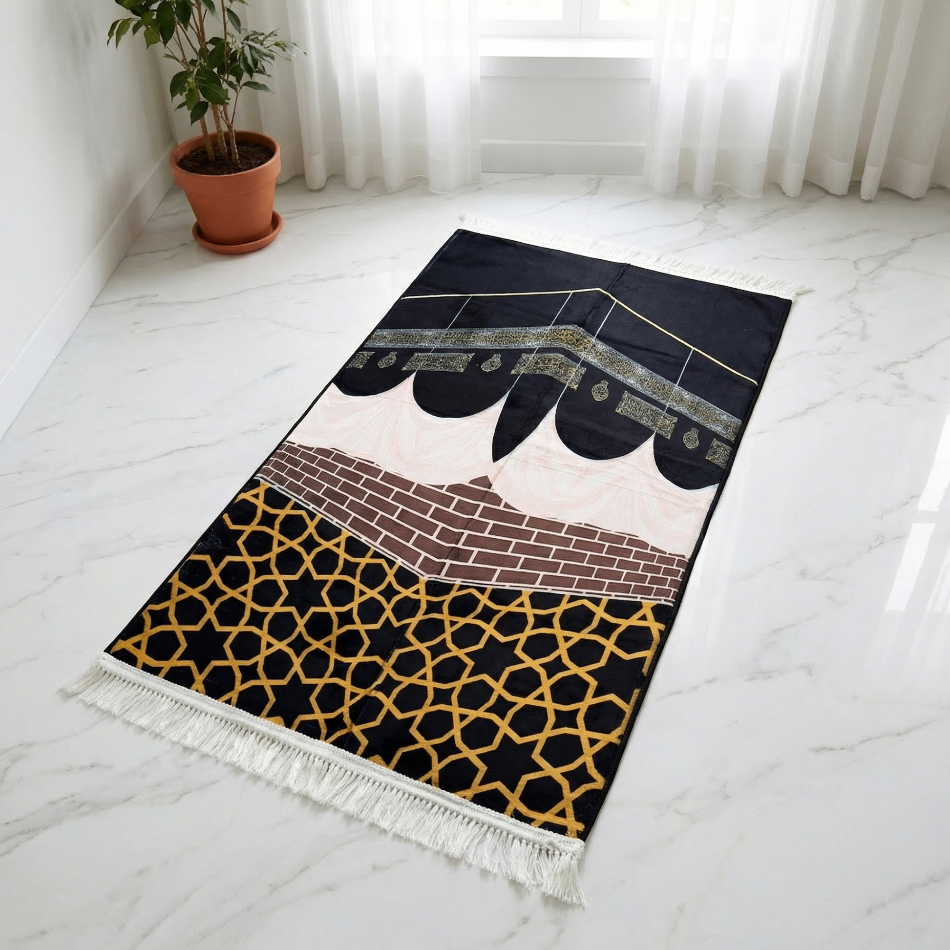 Kaaba Corner  Padded Prayer Mat