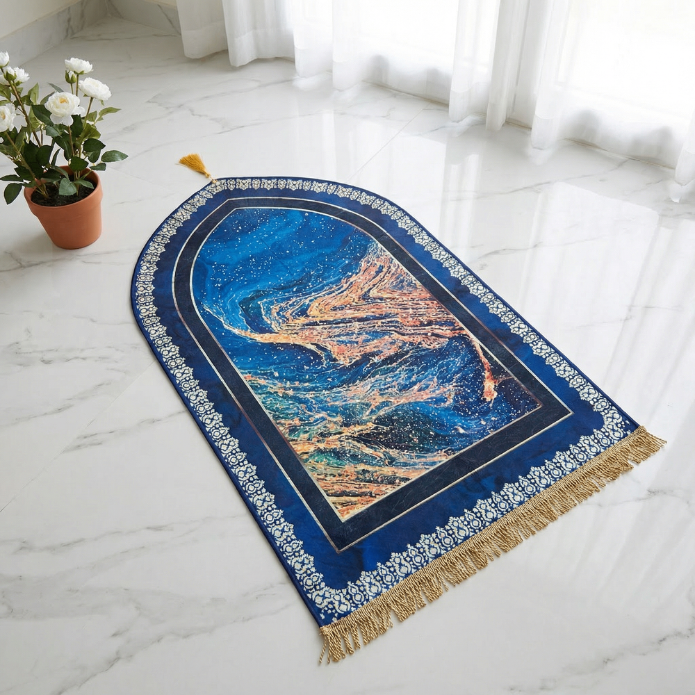 Tapis de prière rembourré Qibla-Cosmos