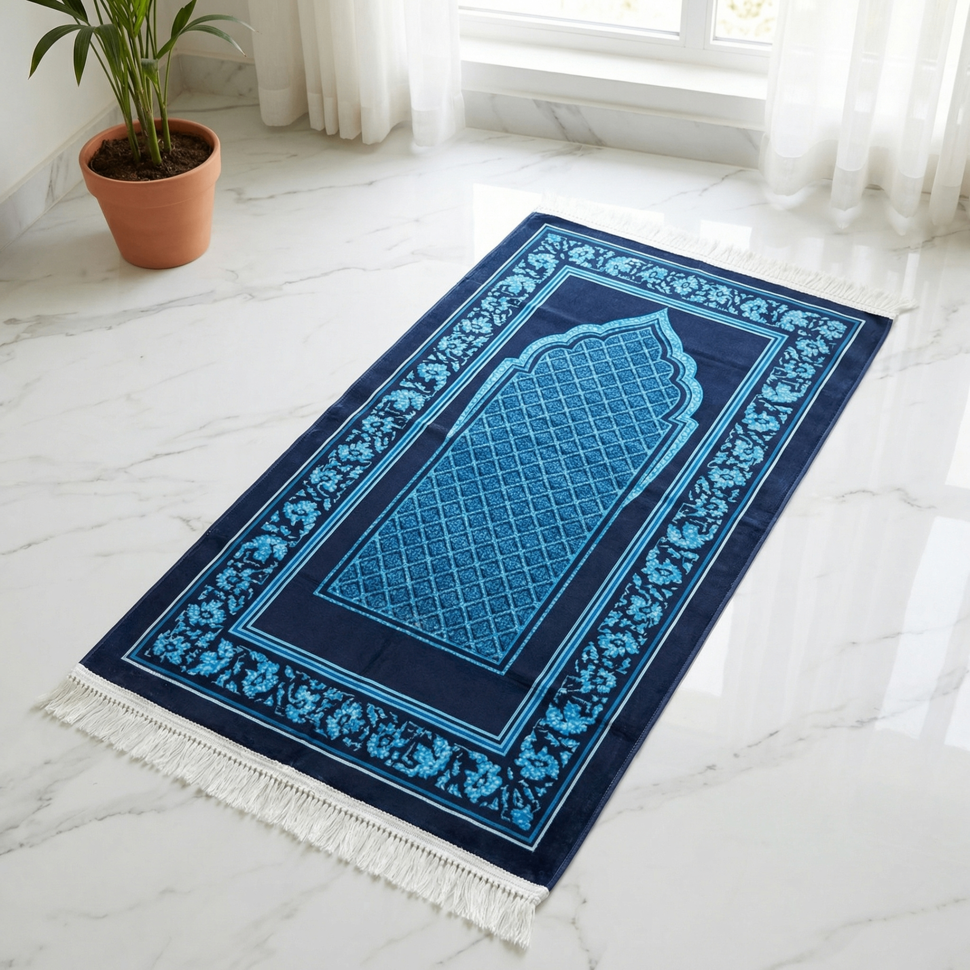 Mihrab Blue Padded Prayer Mat