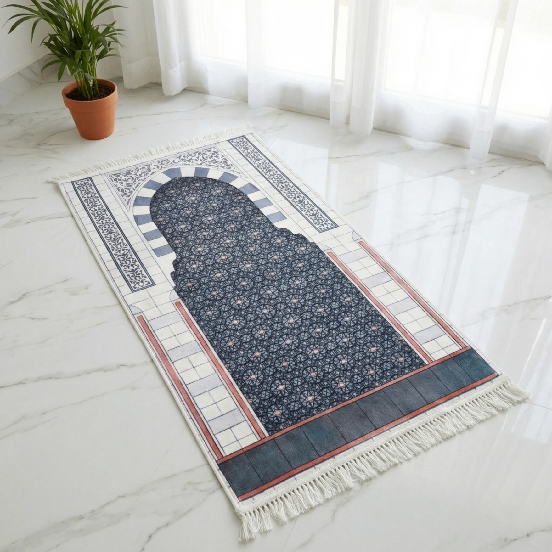 Stone Medallion Padded Prayer Mat
