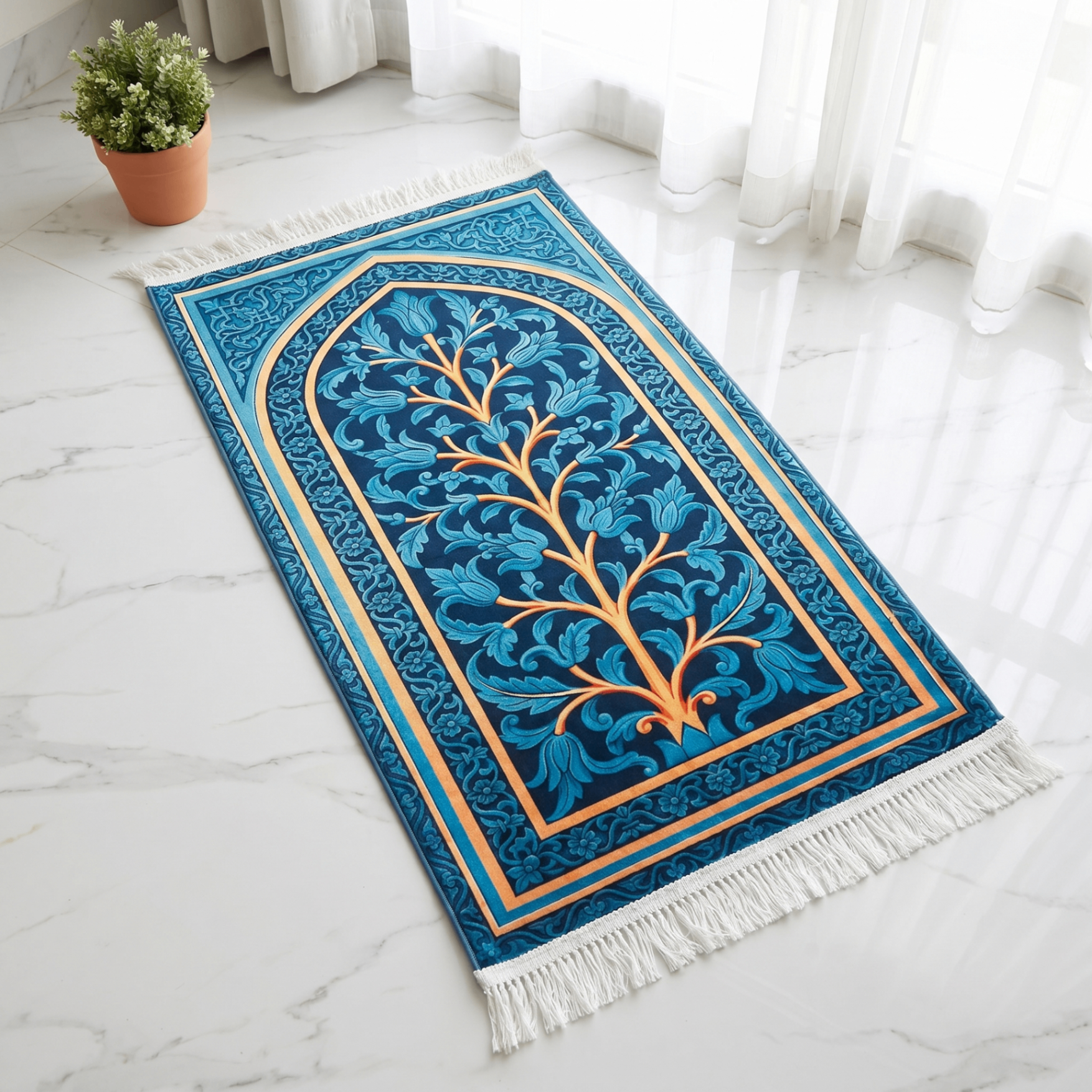 Teal Barakah Padded Prayer Mat