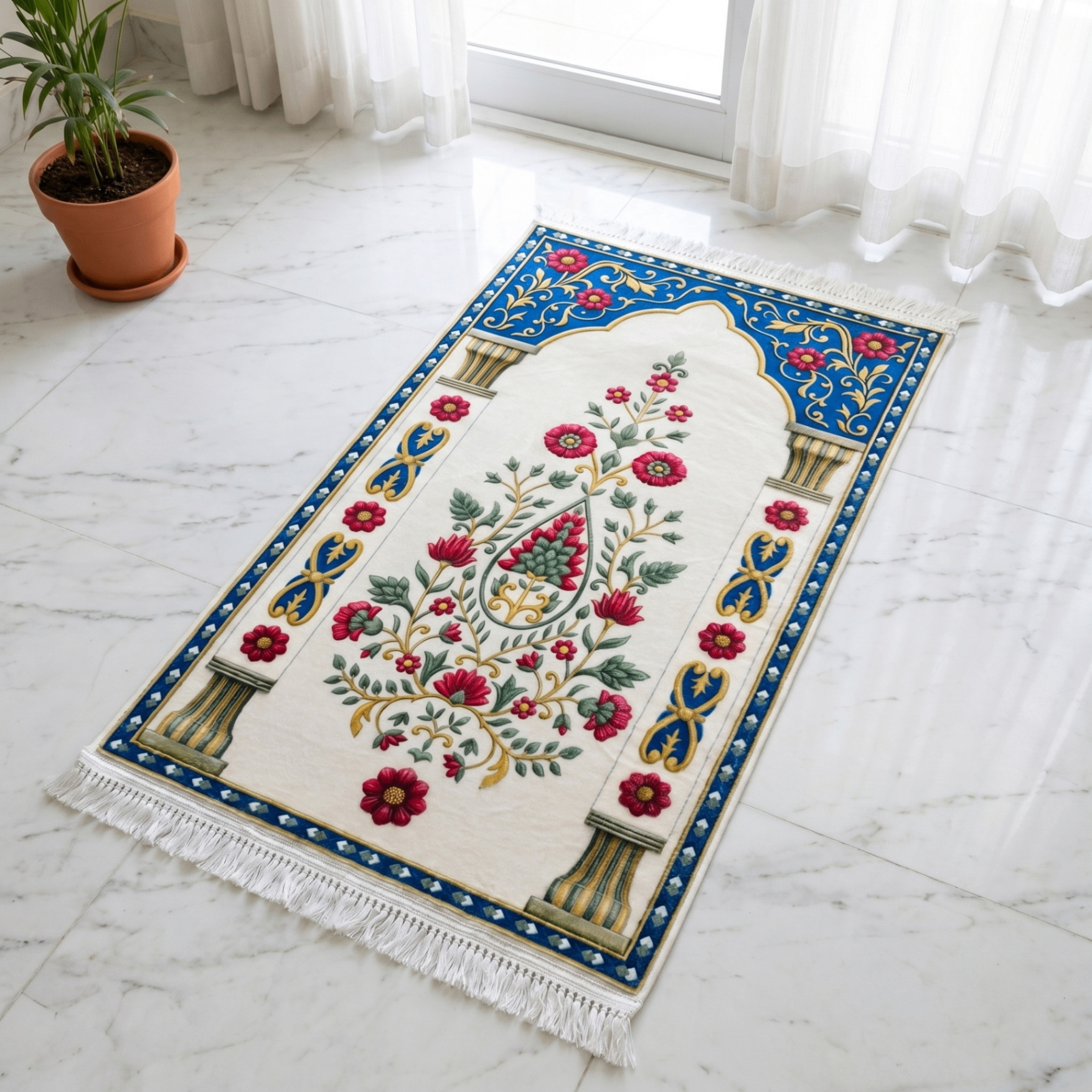 Royal Floral Padded Prayer Mat