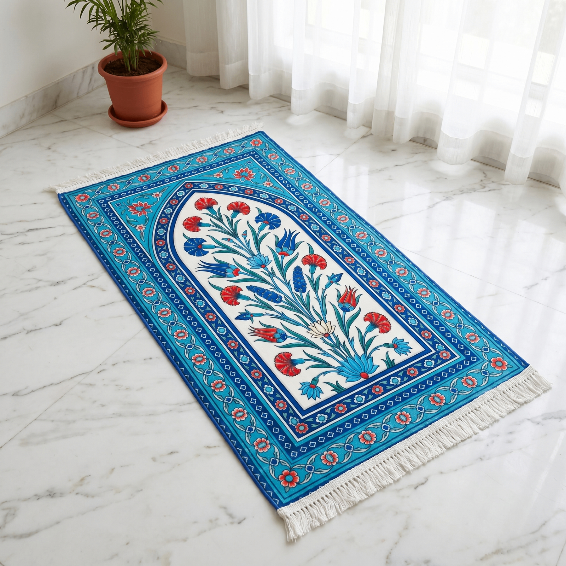 Iznik Bloom Padded Prayer Mat