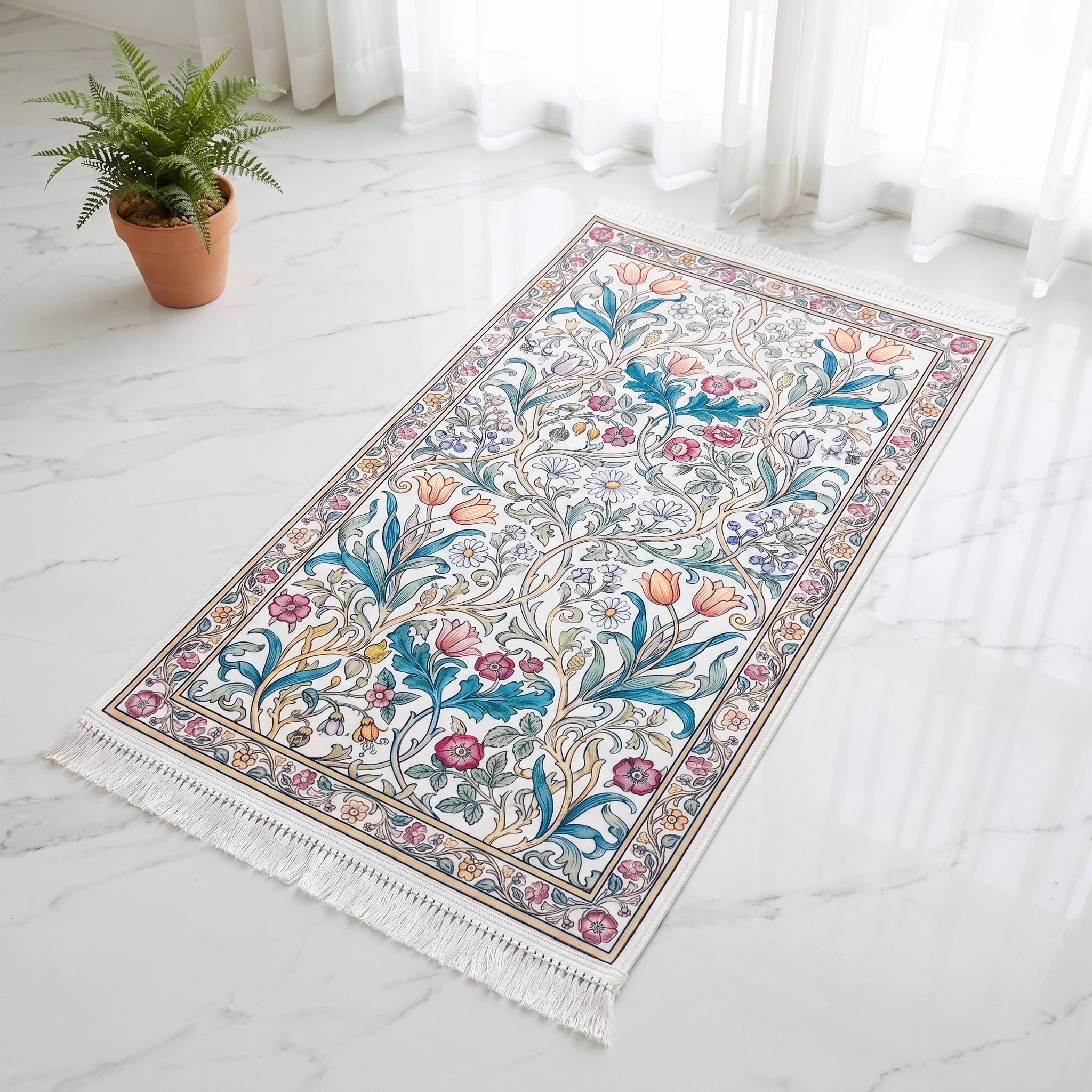 Floral Garden Padded Prayer Mat