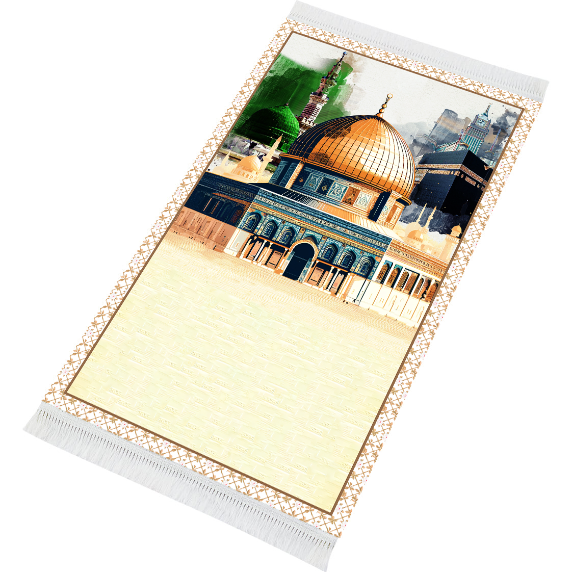 Al-Haramain & Al-Aqsa  Padded Prayer Mat