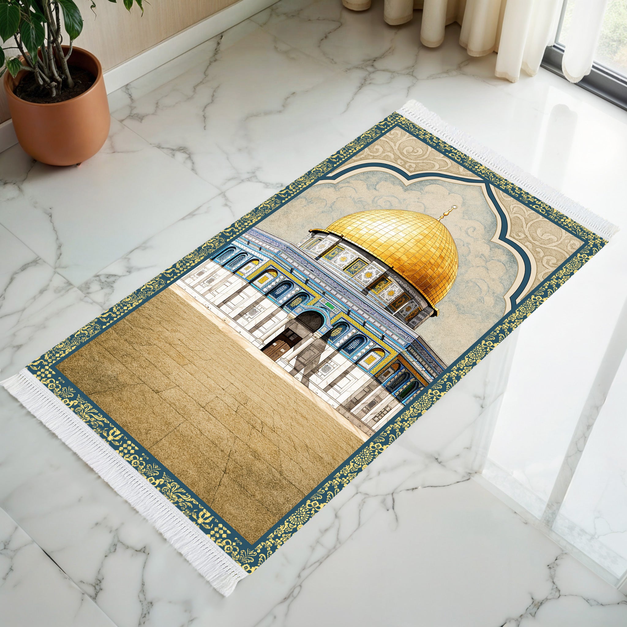 Al Aqsa WaterColour Prayer Mat - Sajjadah