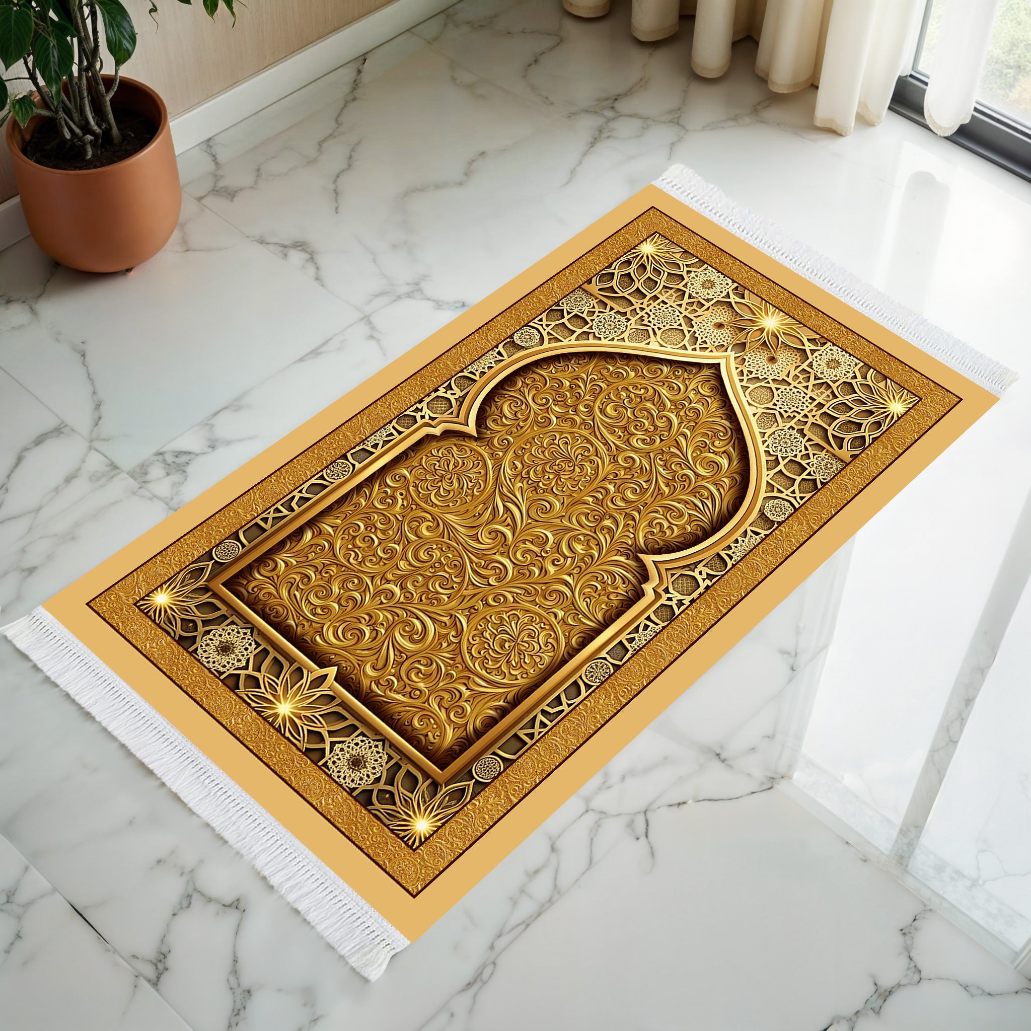 Polstret bedetæppe til statsmoskeen