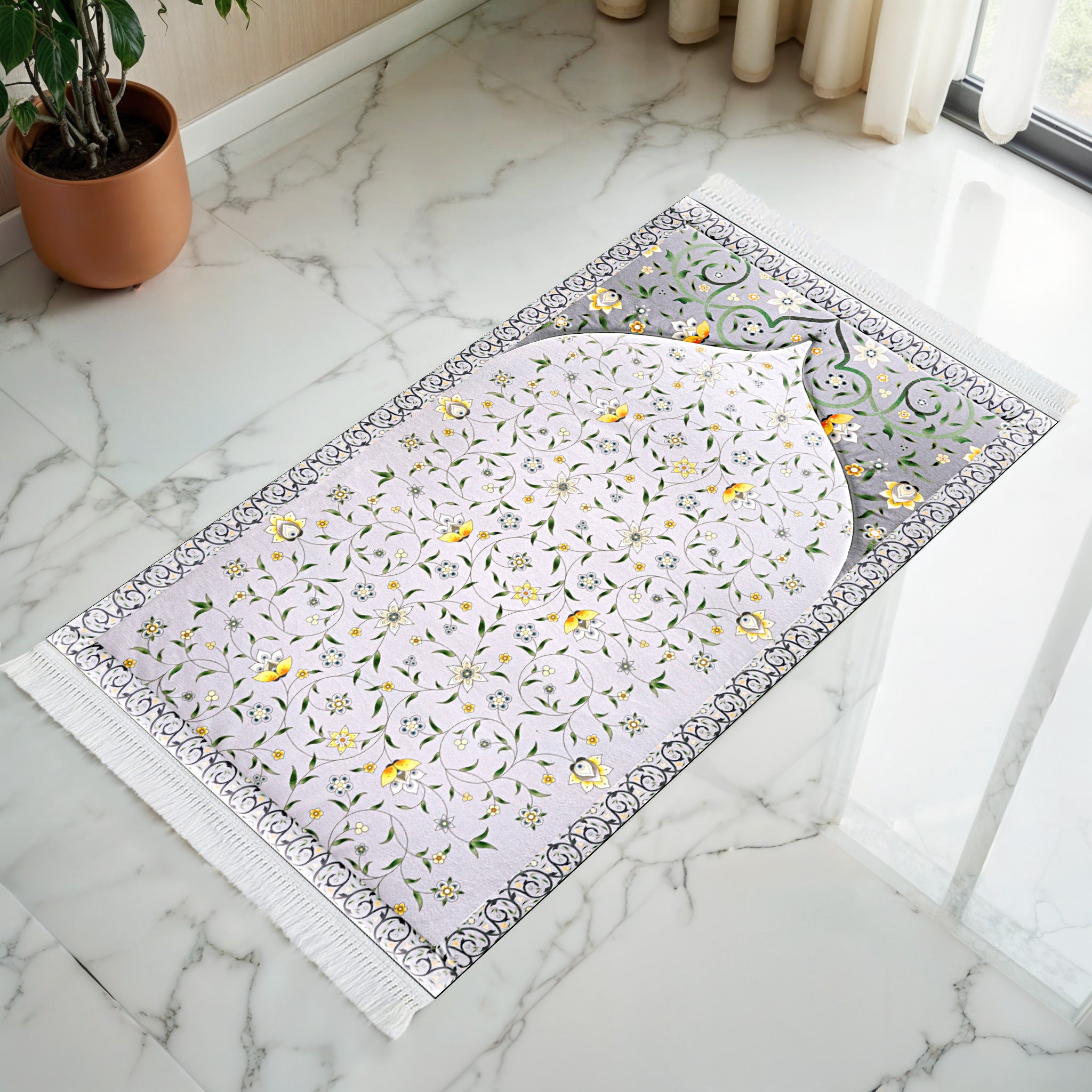 Yellow Louts Prayer Mat - Sajjadah