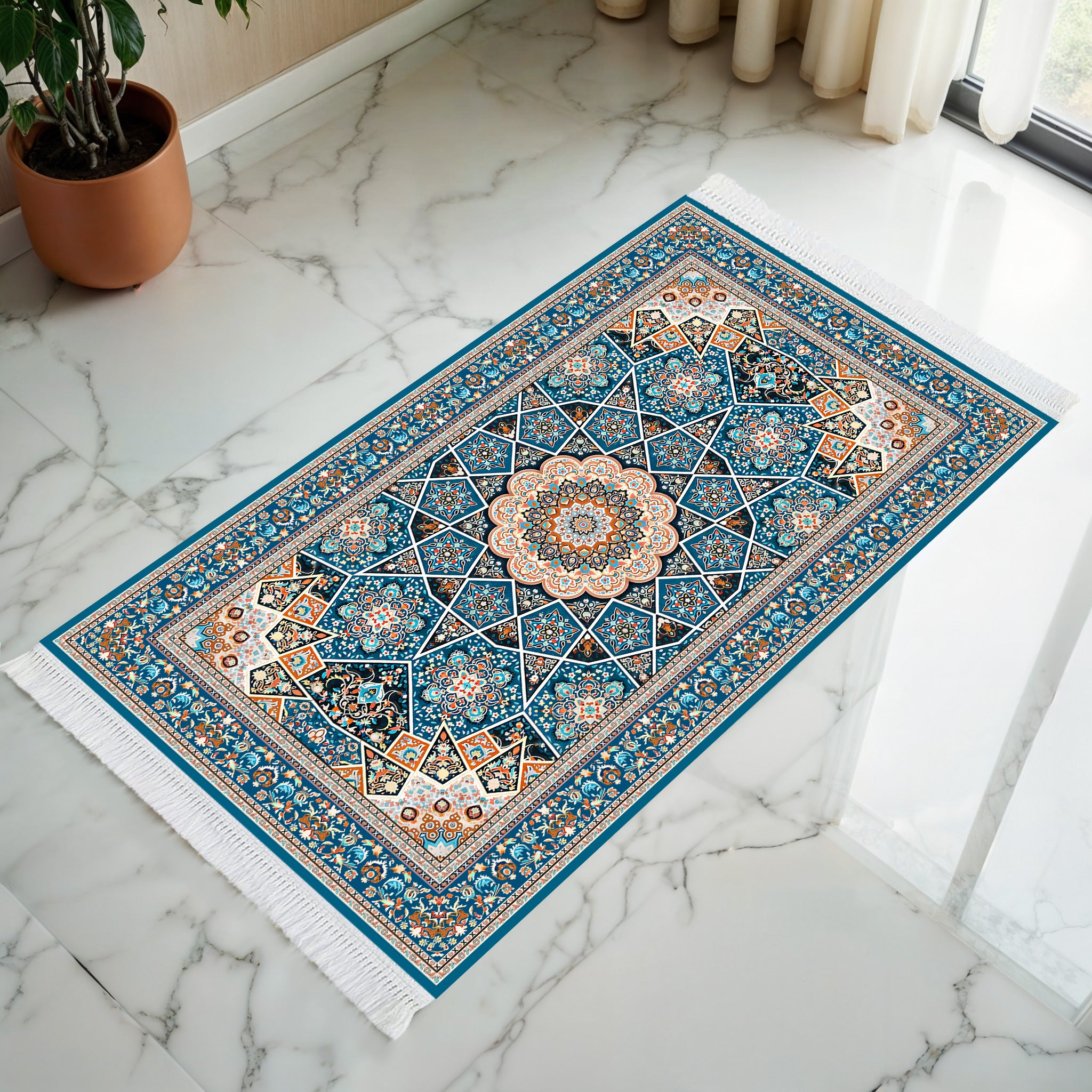 Crystal Blue Padded Prayer Mat