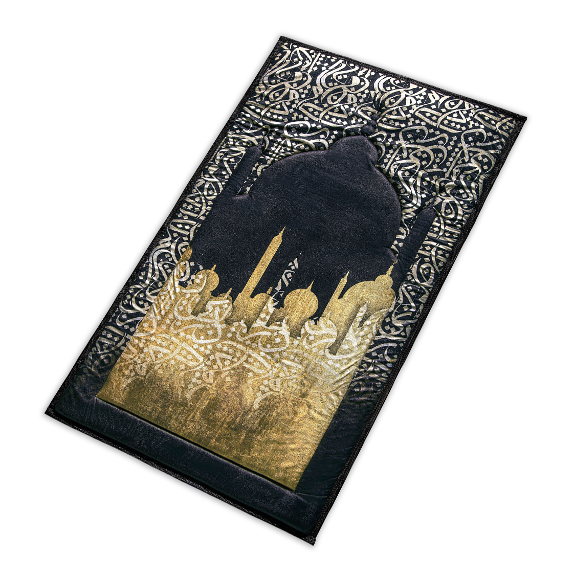 Dark Arabic Calligraphy  Padded Prayer Mat