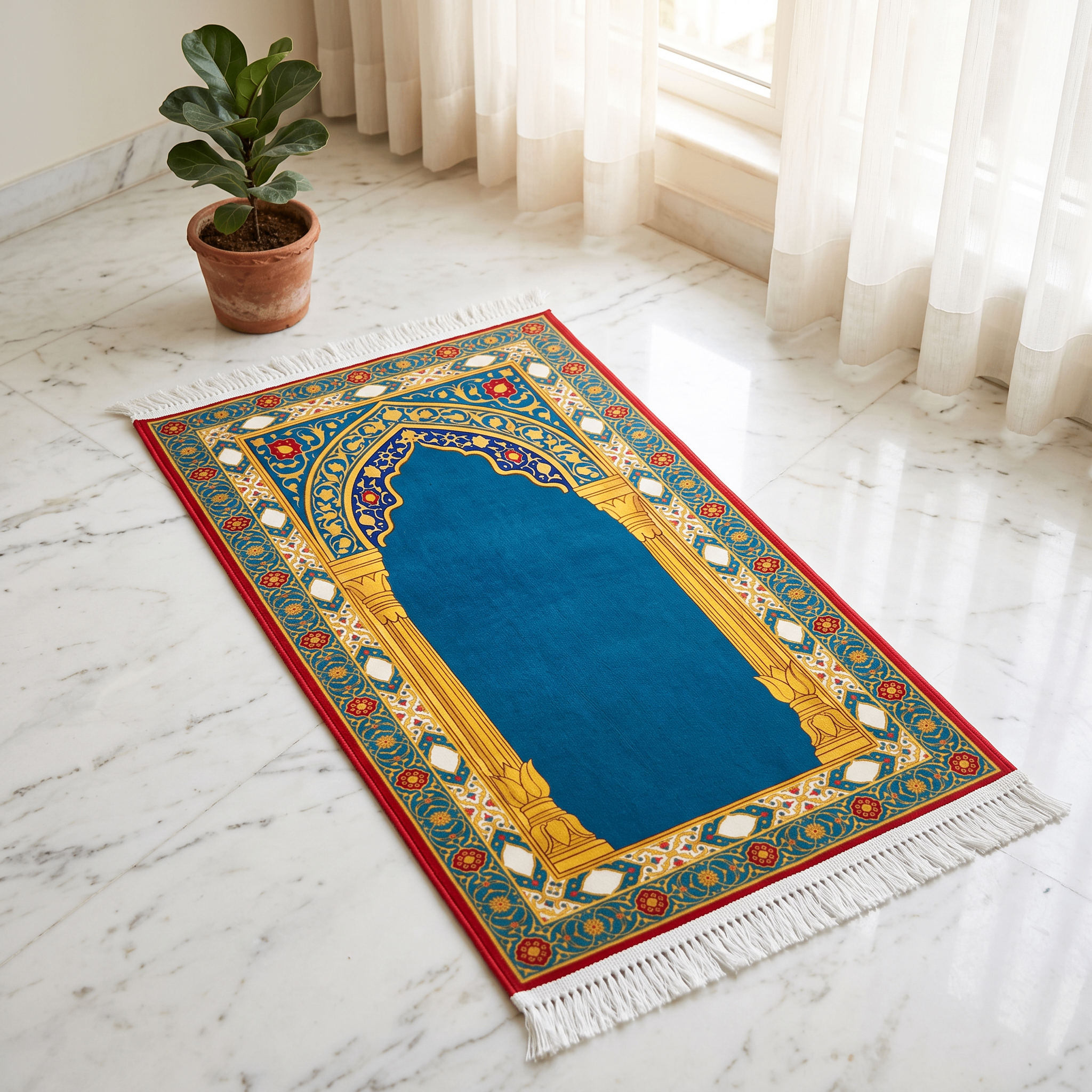 Teal Majesty Padded Prayer Mat