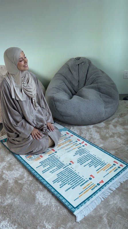 A Sajada phonetic prayer mat at home